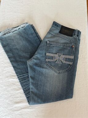 MMA Elite Y2K Streetwear Denim Low Boot Jean Light Wash 34x30